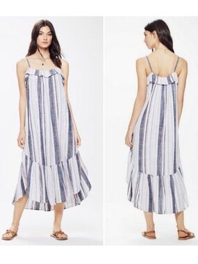 Xirena Meridian Stripe Rumer Cotton Pocket Midi Maxi Dress Small